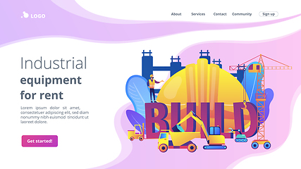 Image showing Modern construction machinery concept landing page