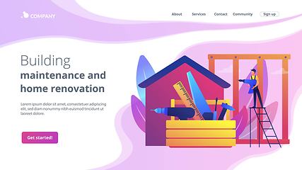 Image showing Carpenter services concept landing page