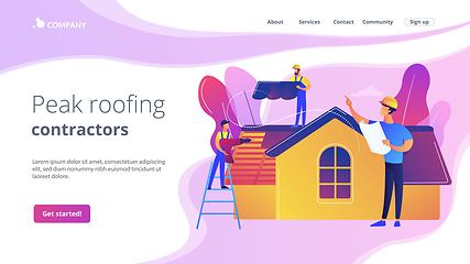 Image showing Roofing services concept landing page