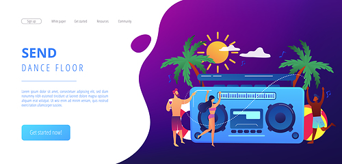 Image showing Beach party concept landing page.