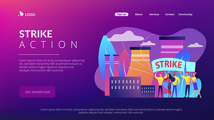 Image showing Strike action concept landing page.