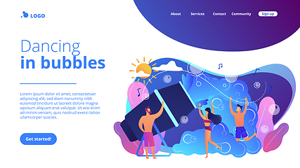 Image showing Foam party concept landing page.