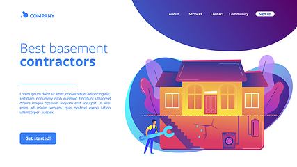 Image showing Basement services concept landing page