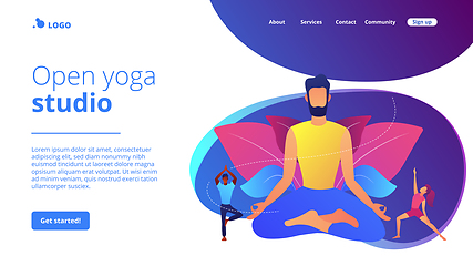 Image showing Yoga school concept landing page.