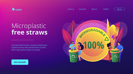 Image showing Biodegradable disposable tableware concept landing page