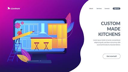 Image showing Custom made kitchens concept landing page