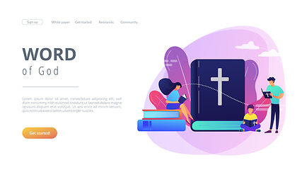 Image showing Holy bible concept landing page.