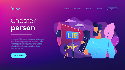 Image showing Cheating concept landing page.