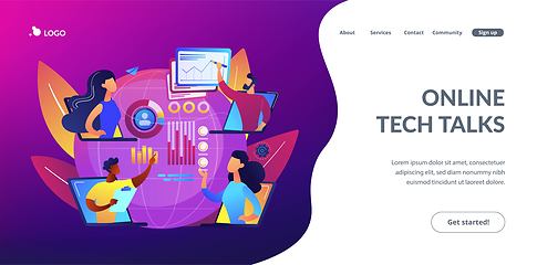 Image showing Online tech talks concept landing page