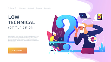 Image showing Low-technical communication concept landing page