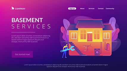 Image showing Basement services concept landing page