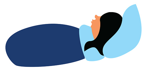 Image showing Sleeping girl, vector or color illustration.