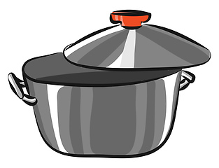 Image showing Grey pan, vector or color illustration.