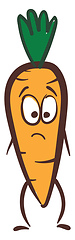 Image showing Sad carrot, vector or color illustration.