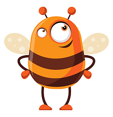 Image showing Bee is thinking, illustration, vector on white background.