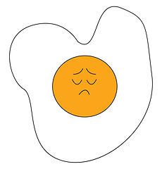 Image showing Sad fried eggs, vector or color illustration.