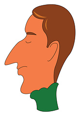 Image showing Clipart of a man in a green turtleneck shirt set on isolated whi