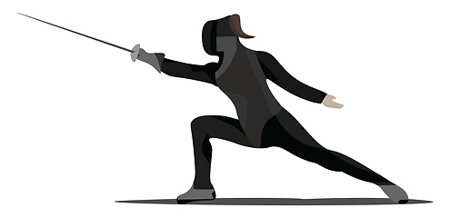 Image showing Fencing man, vector or color illustration.