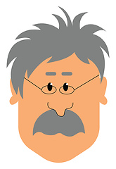 Image showing A old man, vector or color illustration.