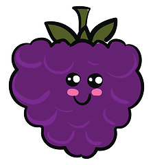 Image showing Image of cute blackberry, vector or color illustration.