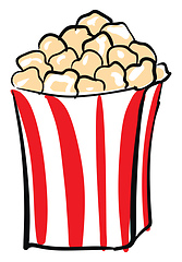 Image showing Cheesy popcorn, vector or color illustration.