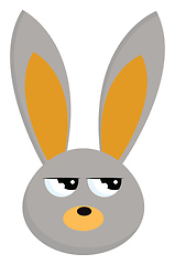 Image showing Image of angry rabbit, vector or color illustration.