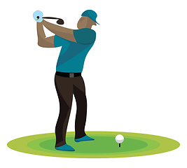 Image showing Golf player, vector or color illustration.