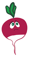 Image showing Sad radish, vector or color illustration.