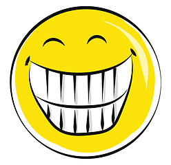 Image showing Laughing smiley, vector or color illustration.