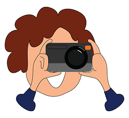 Image showing Photographer clicking photos, vector or color illustration.