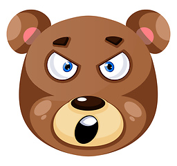 Image showing Bear is feeling angry, illustration, vector on white background.