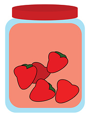 Image showing Strawberry jam, vector or color illustration.