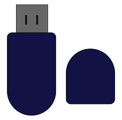 Image showing Flash drive, vector or color illustration.