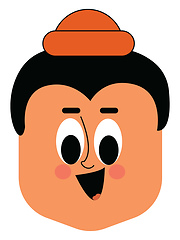 Image showing A kid with orange hat, vector or color illustration.