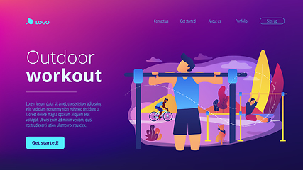 Image showing Outdoor workout concept landing page.