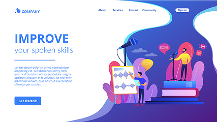 Image showing Voice and speech training concept landing page