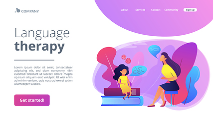 Image showing Speech therapy concept landing page