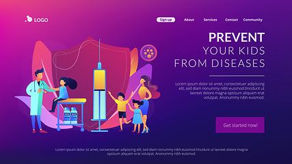 Image showing Vaccination of preteens and teens concept landing page.