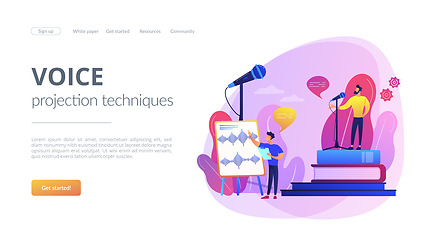 Image showing Voice and speech training concept landing page