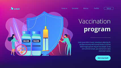 Image showing Vaccination program concept landing page.