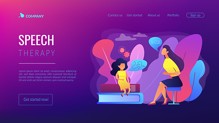 Image showing Speech therapy concept landing page