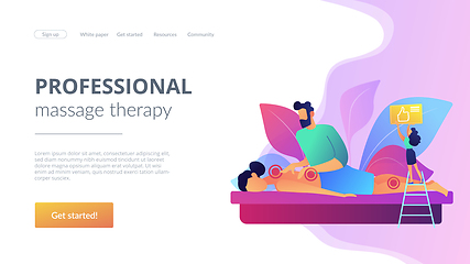 Image showing Professional massage therapy concept landing page