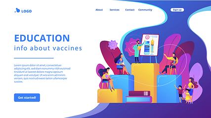 Image showing Immunization education concept landing page.