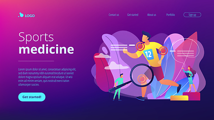 Image showing Sports medicine concept landing page.