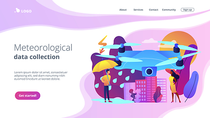 Image showing Meteorology drones concept landing page.