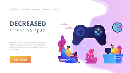 Image showing Gaming disorder concept landing page.