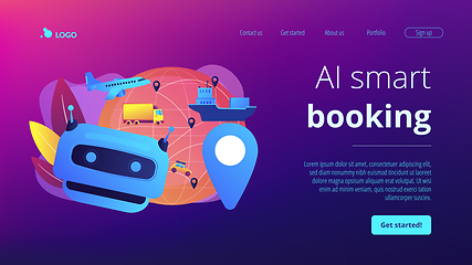 Image showing AI in travel and transportation concept landing page.