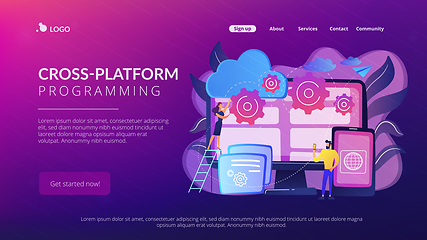 Image showing Cross-platform programming concept landing page.