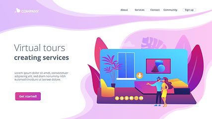 Image showing Real estate virtual tour concept landing page