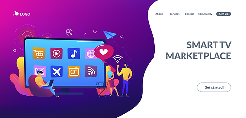 Image showing Smart TV applications concept landing page.